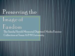 Preserving the Image of Fandom: The Sandy Hereld Memorial Digitized Media Fanzine Collection at Texas A & M University