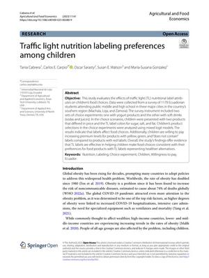 Traffic light nutrition labeling preferences among children