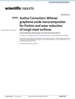 Author Correction: MXene/graphene oxide nanocomposites for friction and wear reduction of rough steel surfaces