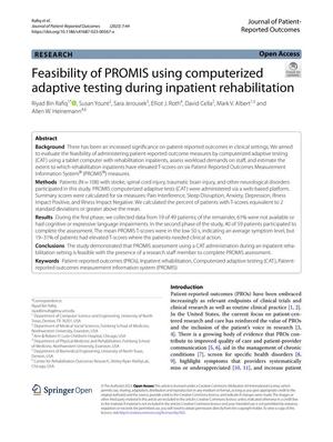Feasibility of PROMIS using computerized adaptive testing during inpatient rehabilitation