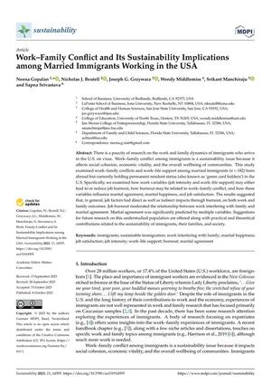 Work-Family Conflict and its Sustainability Implications among Married Immigrants Working in the USA