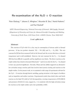 Re-examination of the N2O+O reaction