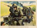 Poster: A motor-cycle detachment of the British Army armed with "Tommy" guns.
