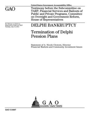 Primary view of Delphi Bankruptcy: Termination of Delphi Pension Plans