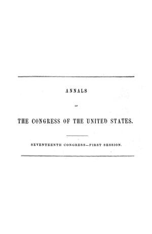 Primary view of The Debates and Proceedings in the Congress of the United States, Seventeenth Congress, First Session, [Volume 2]