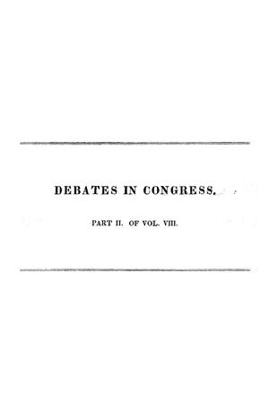Primary view of Register of Debates in Congress, Comprising the Leading Debates and Incidents of the First Session of the Twenty-Second Congress