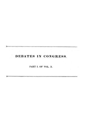 Primary view of Register of Debates in Congress, Comprising the Leading Debates and Incidents of the First Session of the Twenty-Third Congress