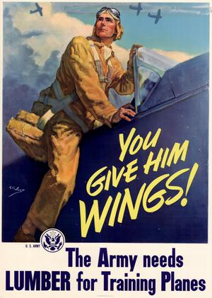 Primary view of You give him wings! : the Army needs lumber for training planes.