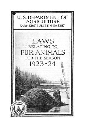 Primary view of Laws Relating to Fur Animals for the Season 1923-24.