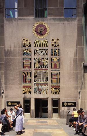 Primary view of Rockefeller Center, RCA Building, Wall Reliefs