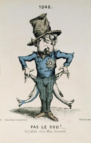 Primary view of Pas le sou! Si j'allais chez Miss Howard: Caricature of Louis-Napoleon Bonaporte (1808-1873)