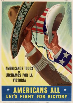 Primary view of object titled 'Americans all, let's fight for victory : Americanos todos, luchamos por la victoria.'.