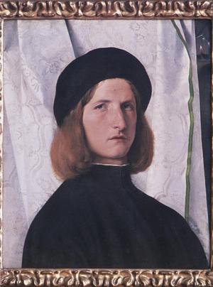 Primary view of Portrait of a Young Man in Black in Front of a White Cloth