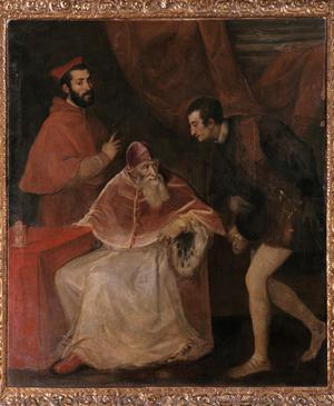 Primary view of Portrait of Pope Paul III Farnese (r.1534-49) with his Grandsons