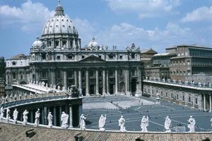 Primary view of Piazza, Façade and Dome of St. Peter's