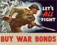 Poster: Let's all fight: buy war bonds.