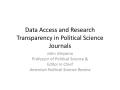 Presentation: Data Access and Research Transparency in Political Science Journals