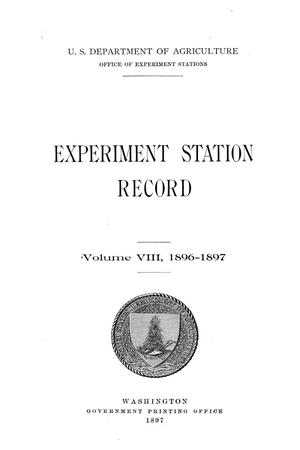 Primary view of Experiment Station Record, Volume 8, 1896-1897
