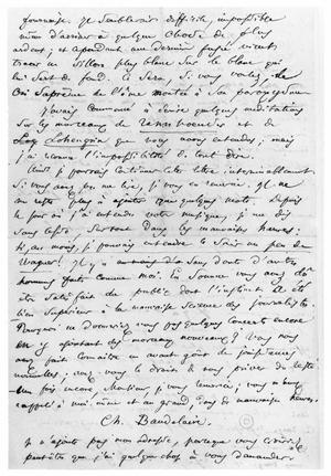Primary view of Letter from Charles Baudelaire to Richard Wagner
