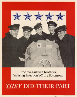 Primary view of The five Sullivan brothers, "missing in action" off the Solomons : they did their part.