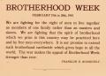Poster: Brotherhood Week, February 19th to 28th, 1943.