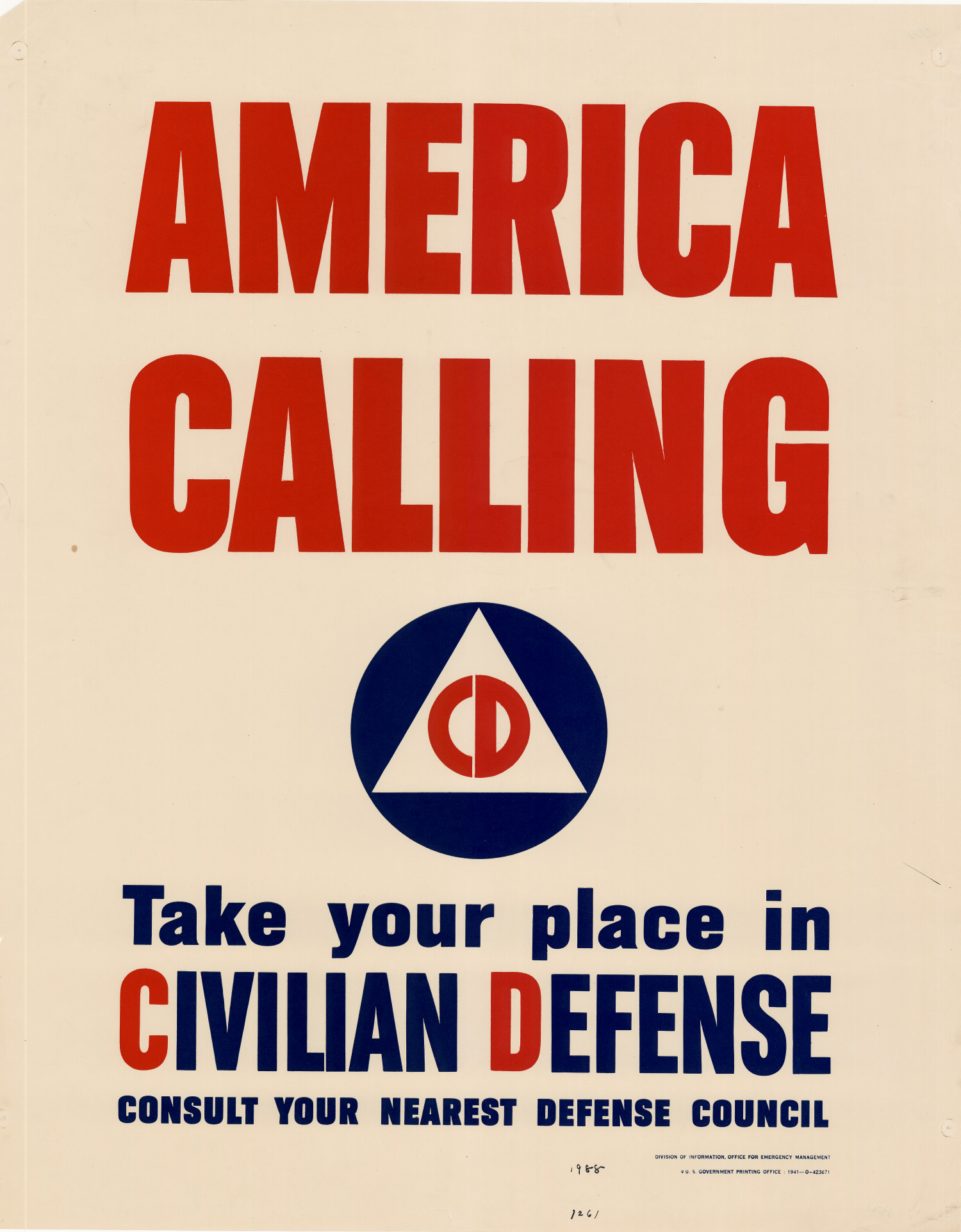 America calling : take your place in civilian defense.
                                                
                                                    [Sequence #]: 1 of 1
                                                