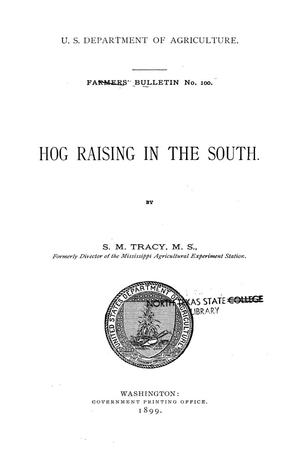 Primary view of Hog raising in the South.