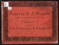 Musical Score/Notation: Oeuvres de J. Haydn, Cahier I contenant VIII Sonates pour le Pianofor…