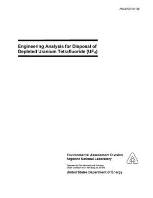 Primary view of Engineering analysis for disposal of depleted uranium tetrafluoride (UF{sub 4}).
