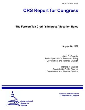 Primary view of object titled 'The Foreign Tax Credit's Interest Allocation Rules'.