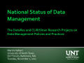 Presentation: National Status of Data Management: The DataRes and CLIR/Sloan Resear…