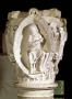 Artwork: Capital depicting the First Key of Plainsong with a dulcimer player