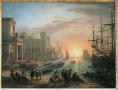 Artwork: A Seaport at Sunset