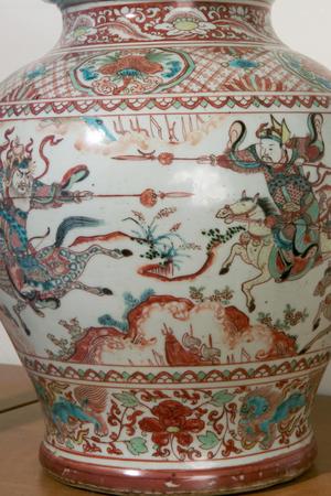 Primary view of Covered Jar (Potiche) Decorated with Horsemen and Dogs