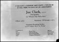 Photograph: [Advertisement for Joe Clark's photography]
