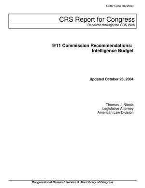 Primary view of object titled '9/11 Commission Recommendations: Intelligence Budget'.