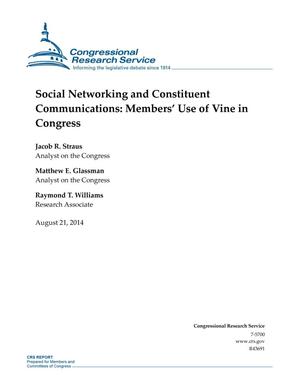 Primary view of Social Networking and Constituent Communications: Members’ Use of Vine in Congress