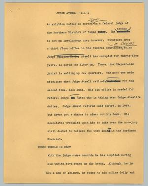 Primary view of [News Script: Judge Atwell]