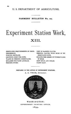 Primary view of Experiment Station Work, [Volume] 13