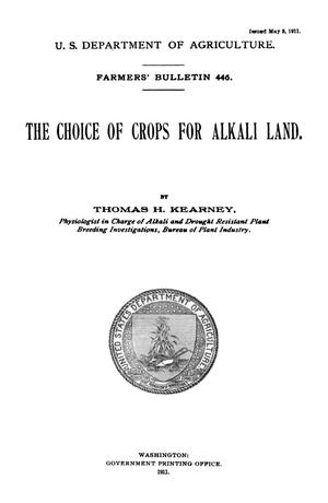 Primary view of The Choice of Crops for Alkali Land