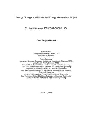 Primary view of Energy Storage and Distributed Energy Generation Project, Final Project Report