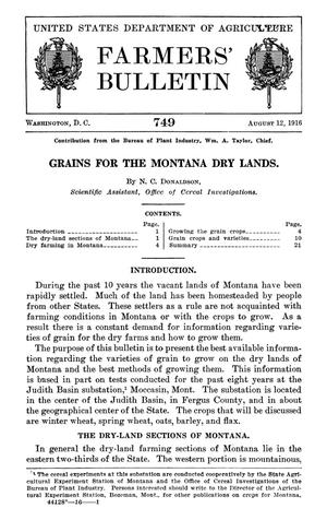 Primary view of Grains for the Montana Dry Lands