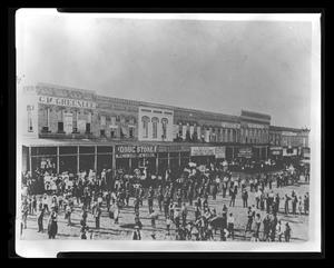 Primary view of [A funeral in the Denton square]