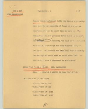 Primary view of [News Script: Yarborough]