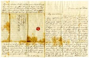 Primary view of [Letter from Maud C. Fentress to her son David Fentress - October 21, 1858]