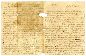 Primary view of [Letter from  Maud C. Fentress to one of her sons, October 19, 1862]