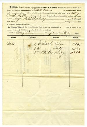 Primary view of [Receipt of  H. R. Redway, May 9, 1865]