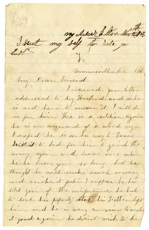 Primary view of [Letter from Mrs. H. K. Redway to dear friend, November 12, 1865]