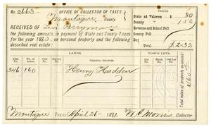 Primary view of [Receipt for taxes paid, April 26, 1881]