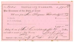 Primary view of [Triplicate Warrant, July 7, 1880]